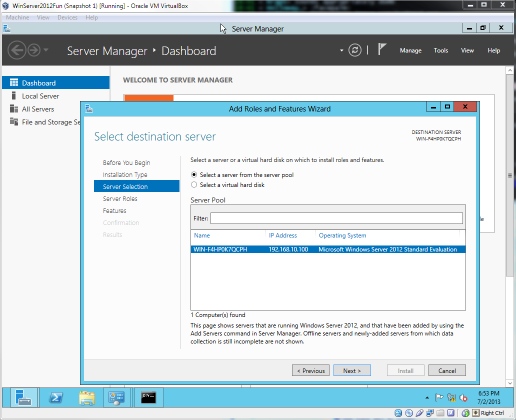 Windows Server 2012: Add Roles and Features